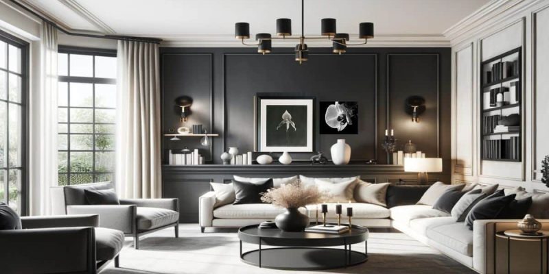 Black Wall Living Room