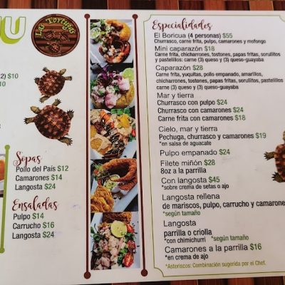 Las Tortugas Menu