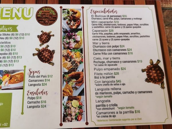 Las Tortugas Menu