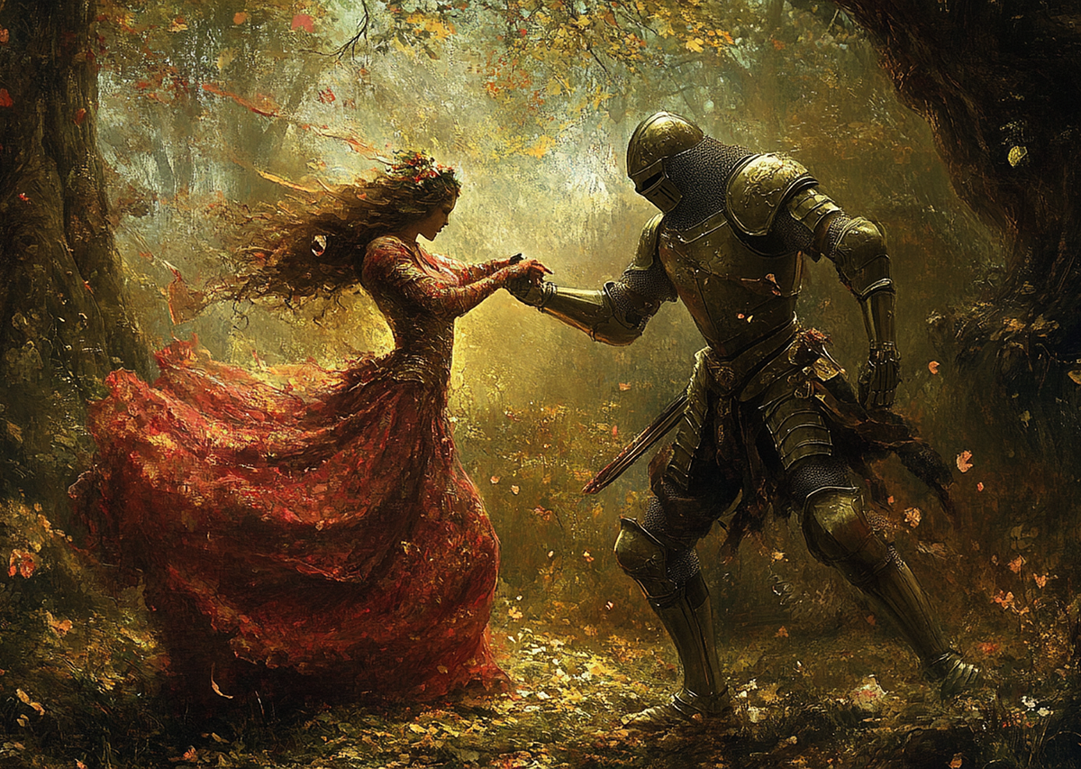 Maiden and Knight AI Art