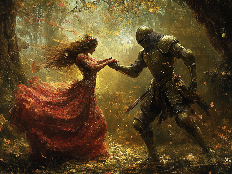 Maiden and Knight AI Art